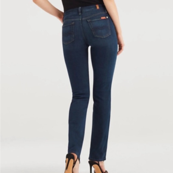 7 for All Mankind Kimmie Straight Leg Blue Size 31 - Picture 1 of 15